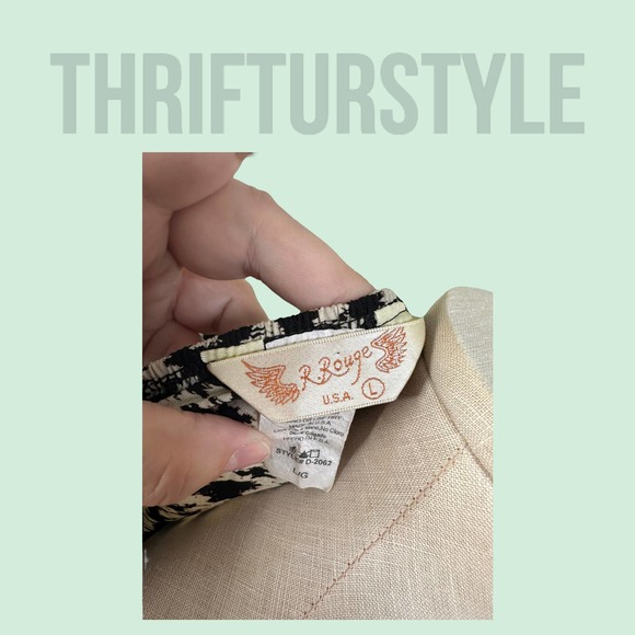 R Rouge Women's LARGE sheath dress, bell sleeves, Midi dress, black & White Boho - Picture 6 of 9